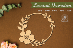 Floral Round Lasercut Decoration SVG Product Image 1