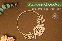 Floral Round Lasercut Decoration SVG Product Image 1