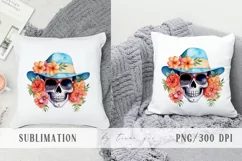 Sunflower fall skull with flower bouquet clipart- 4png files Product Image 2