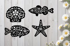 Floral Sea Animals SVG Product Image 1