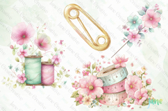 Floral Sewing Sublimation Clipart Product Image 1