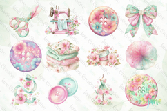 Floral Sewing Sublimation Clipart Bundle Product Image 4