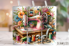 Sewing Tumbler Wrap, Crafting Tumbler wrap, Craft Lover PNG Product Image 1