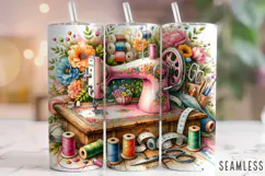 Sewing Tumbler Wrap, Crafting Tumbler wrap, Craft Lover PNG Product Image 1