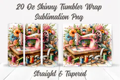Sewing Tumbler Wrap, Crafting Tumbler wrap, Craft Lover PNG Product Image 2