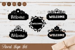 Floral Welcome Sign SVG Set Product Image 1