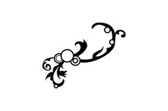 Floral silhouette black and white ornament decoration Product Image 1