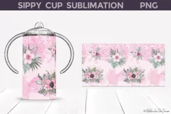 Flowers Sippy Cup | Sippy Cup Tumbler Wrap Product Image 4