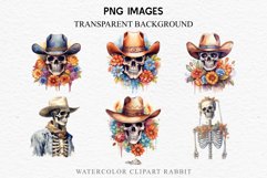 watercolor Floral Skeleton Skull, spooky clipart, cowboy, Creepy halloween decoration art image Floral Skeleton Cowboy Halloween Clipart PNG Scrapbooking Fairy Tale Art Image Watercolor Transparent Print illustration sublimation creepy printable digital
