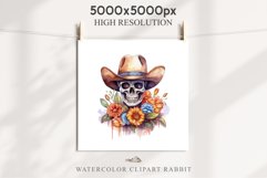 Floral Skeleton Cowboy Halloween Clipart PNG Scrapbooking Fairy Tale Art Image Watercolor Transparent Print illustration sublimation creepy printable digital watercolor Floral Skeleton Skull, spooky clipart, cowboy, Creepy halloween decoration art image
