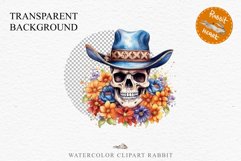 Floral Skeleton Cowboy Halloween Clipart PNG Scrapbooking Fairy Tale Art Image Watercolor Transparent Print illustration sublimation creepy printable digital watercolor Floral Skeleton Skull, spooky clipart, cowboy, Creepy halloween decoration art image
