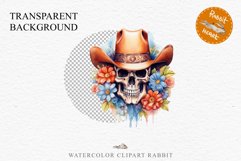 Floral Skeleton Cowboy Halloween Clipart PNG Scrapbooking Fairy Tale Art Image Watercolor Transparent Print illustration sublimation creepy printable digital watercolor Floral Skeleton Skull, spooky clipart, cowboy, Creepy halloween decoration art image