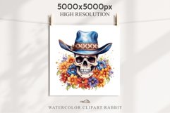 watercolor Floral Skeleton Skull, spooky clipart, cowboy, Creepy halloween decoration art image Floral Skeleton Cowboy Halloween Clipart PNG Scrapbooking Fairy Tale Art Image Watercolor Transparent Print illustration sublimation creepy printable digital