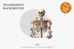 Floral Skeleton Cowboy Halloween Clipart PNG Scrapbooking Fairy Tale Art Image Watercolor Transparent Print illustration sublimation creepy printable digital watercolor Floral Skeleton Skull, spooky clipart, cowboy, Creepy halloween decoration art image