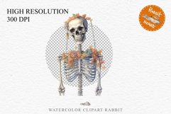 watercolor Floral Skeleton Skull, spooky clipart, cowboy, Creepy halloween decoration art image Floral Skeleton Cowboy Halloween Clipart PNG Scrapbooking Fairy Tale Art Image Watercolor Transparent Print illustration sublimation creepy printable digital