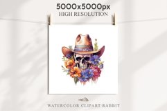 Floral Skeleton Cowboy Halloween Clipart PNG Scrapbooking Fairy Tale Art Image Watercolor Transparent Print illustration sublimation creepy printable digital watercolor Floral Skeleton Skull, spooky clipart, cowboy, Creepy halloween decoration art image