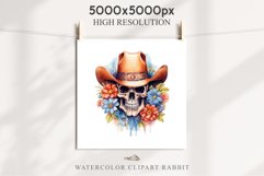 Floral Skeleton Cowboy Halloween Clipart PNG Scrapbooking Fairy Tale Art Image Watercolor Transparent Print illustration sublimation creepy printable digital watercolor Floral Skeleton Skull, spooky clipart, cowboy, Creepy halloween decoration art image