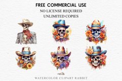 watercolor Floral Skeleton Skull, spooky clipart, cowboy, Creepy halloween decoration art image Floral Skeleton Cowboy Halloween Clipart PNG Scrapbooking Fairy Tale Art Image Watercolor Transparent Print illustration sublimation creepy printable digital