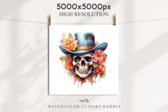 Floral Skeleton Cowboy Halloween Clipart PNG Scrapbooking Fairy Tale Art Image Watercolor Transparent Print illustration sublimation creepy printable digital watercolor Floral Skeleton Skull, spooky clipart, cowboy, Creepy halloween decoration art image