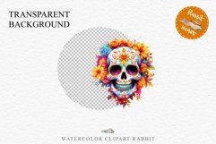 Floral Skeleton Skull Halloween Creepy Clipart PNG Scrapbook Fairy Tale Art Image Watercolor Transparent Print illustration sublimation creepy printable digital watercolor Floral Skeleton Skull, spooky clipart, nursery, Creepy halloween decoration art ima