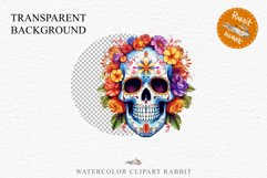 Floral Skeleton Skull Halloween Creepy Clipart PNG Scrapbook Fairy Tale Art Image Watercolor Transparent Print illustration sublimation creepy printable digital watercolor Floral Skeleton Skull, spooky clipart, nursery, Creepy halloween decoration art ima
