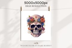 Floral Skeleton Skull Halloween Creepy Clipart PNG Scrapbook Fairy Tale Art Image Watercolor Transparent Print illustration sublimation creepy printable digital
