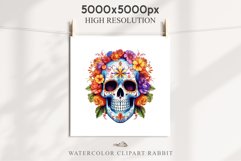 Floral Skeleton Skull Halloween Creepy Clipart PNG Scrapbook Fairy Tale Art Image Watercolor Transparent Print illustration sublimation creepy printable digital watercolor Floral Skeleton Skull, spooky clipart, nursery, Creepy halloween decoration art ima