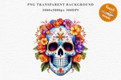 Floral Skeleton Skull Halloween Creepy Clipart PNG Scrapbook Fairy Tale Art Image Watercolor Transparent Print illustration sublimation creepy printable digital watercolor Floral Skeleton Skull, spooky clipart, nursery, Creepy halloween decoration art ima