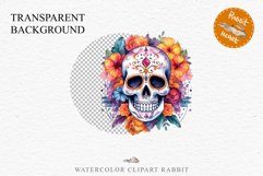 Floral Skeleton Skull Halloween Creepy Clipart PNG Scrapbook Fairy Tale Art Image Watercolor Transparent Print illustration sublimation creepy printable digital watercolor Floral Skeleton Skull, spooky clipart, nursery, Creepy halloween decoration art ima