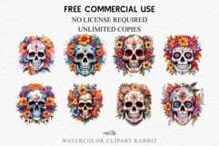 watercolor Floral Skeleton Skull, spooky clipart, nursery, Creepy halloween decoration art Floral Skeleton Skull Halloween Creepy Clipart PNG Scrapbook Fairy Tale Art Image Watercolor Transparent Print illustration sublimation creepy printable digital