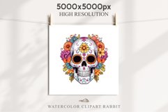 Floral Skeleton Skull Halloween Creepy Clipart PNG Scrapbook Fairy Tale Art Image Watercolor Transparent Print illustration sublimation creepy printable digital watercolor Floral Skeleton Skull, spooky clipart, nursery, Creepy halloween decoration art ima