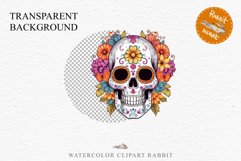 Floral Skeleton Skull Halloween Creepy Clipart PNG Scrapbook Fairy Tale Art Image Watercolor Transparent Print illustration sublimation creepy printable digital watercolor Floral Skeleton Skull, spooky clipart, nursery, Creepy halloween decoration art ima