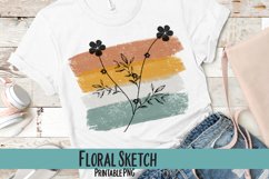 Floral Sketch Sublimation PNG Product Image 1