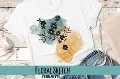 Floral Sketch Sublimation PNG Product Image 1