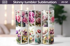 Flowers Tumbler Sublimation | Flowers Tumbler Wrap Product Image 1