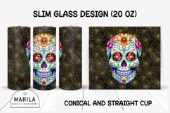 Floral Skull Skinny Tumbler sublimation designs #9 Product Image 1