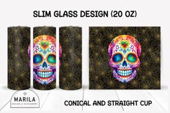 Floral Skull Skinny Tumbler sublimation designs #10 Product Image 1