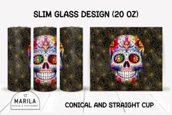 Floral Skull Skinny Tumbler sublimation designs #11 Product Image 1