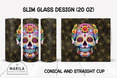 Floral Skull Skinny Tumbler sublimation designs #12 Product Image 1