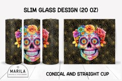 Floral Skull Skinny Tumbler sublimation designs #16 Product Image 1