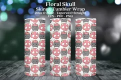 floral skull halloween skinny tumbler sublimation wrap with high resolution and transparant background are for 20oz and 30oz skinny tumbler
