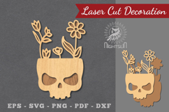 Floral Skull Laser Cut Decoration Product Image 1
