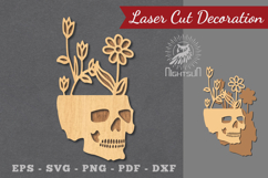 Floral Skull Laser Cut Decoration Product Image 1