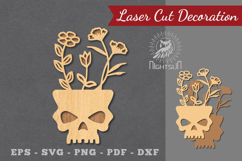 Floral Skull Laser Cut Decoration Product Image 1