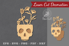 Floral Skull Laser Cut Decoration Product Image 1
