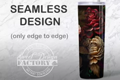 Floral skull tumbler wrap, gothic sublimation designs Product Image 2