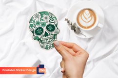 Floral Skull Sticker, Floral Skull Vinyl Sticker Product Image 1