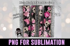 Floral skull design on tumbler mockup with bokeh light background
