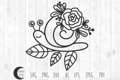 floral snail svg