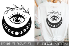 Moon Phases With Eye SVG File. Celestial Boho PNG. Product Image 1